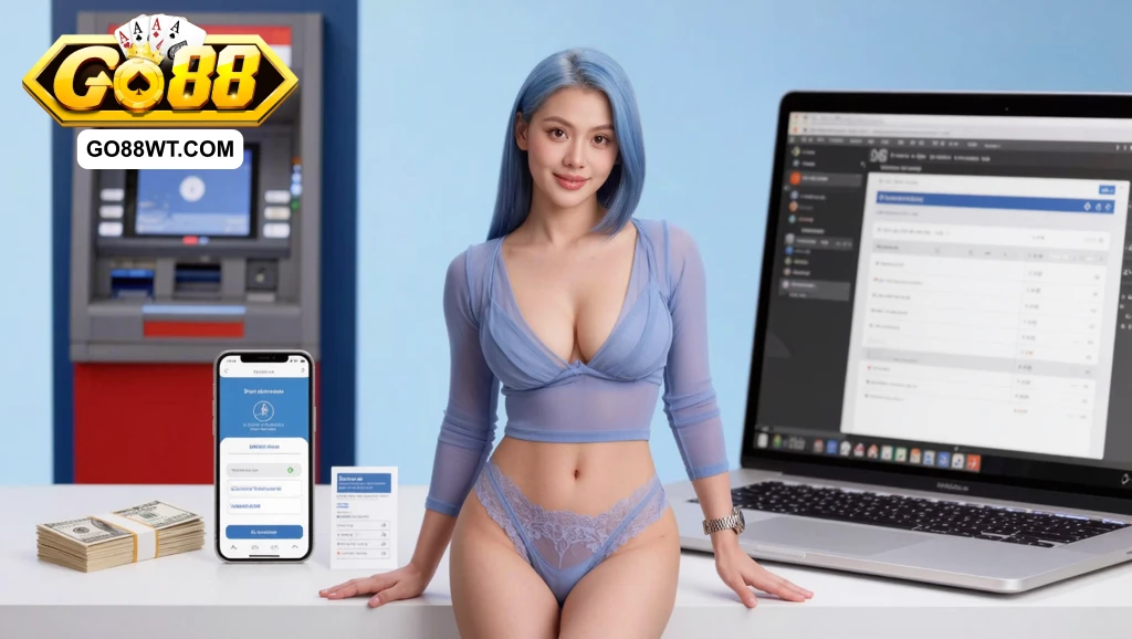 Giao diện hướng dẫn Rút Tiền GO88 theo từng bước